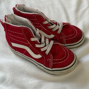 Red High-Top Vans Sneakers